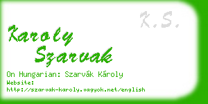 karoly szarvak business card